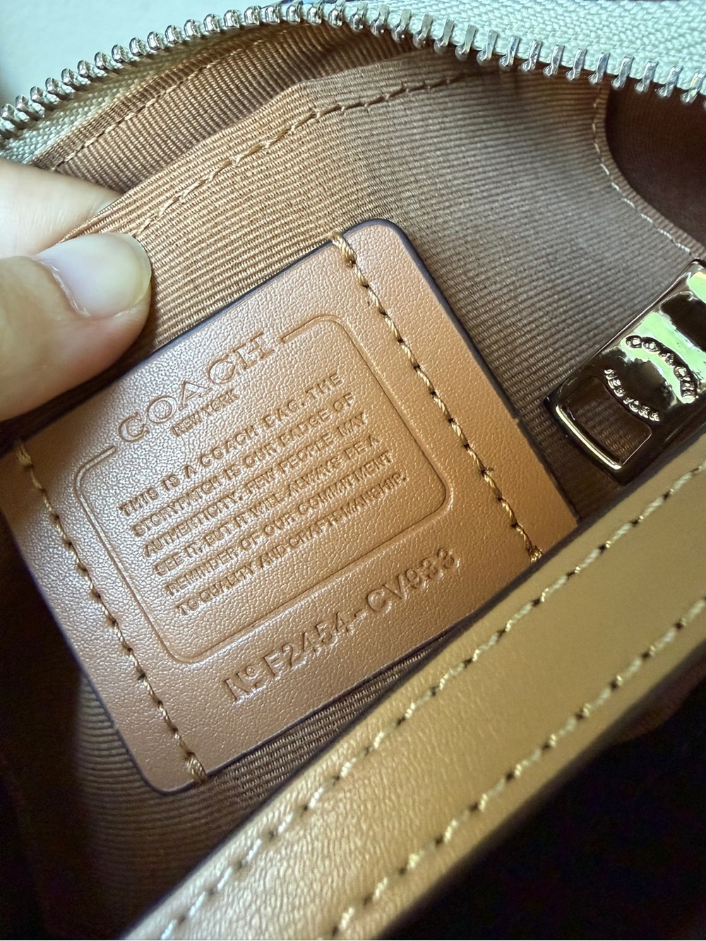 Coach Teri Tan Signature Shoulder Bag with Silver Hardware Leather Strap - Picture 6 of 6